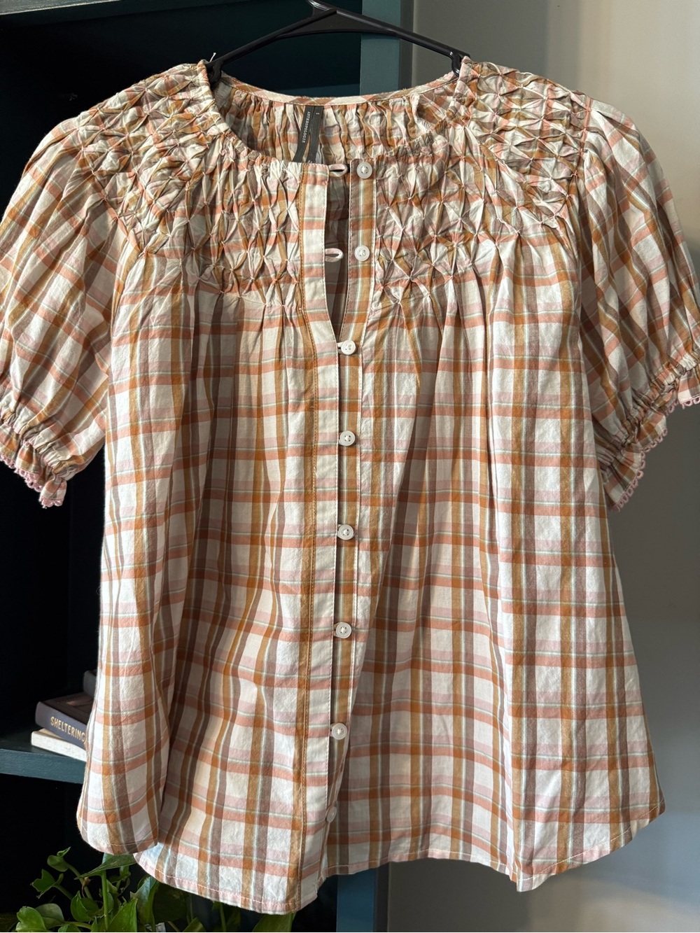 Anthropologie Small plaid top